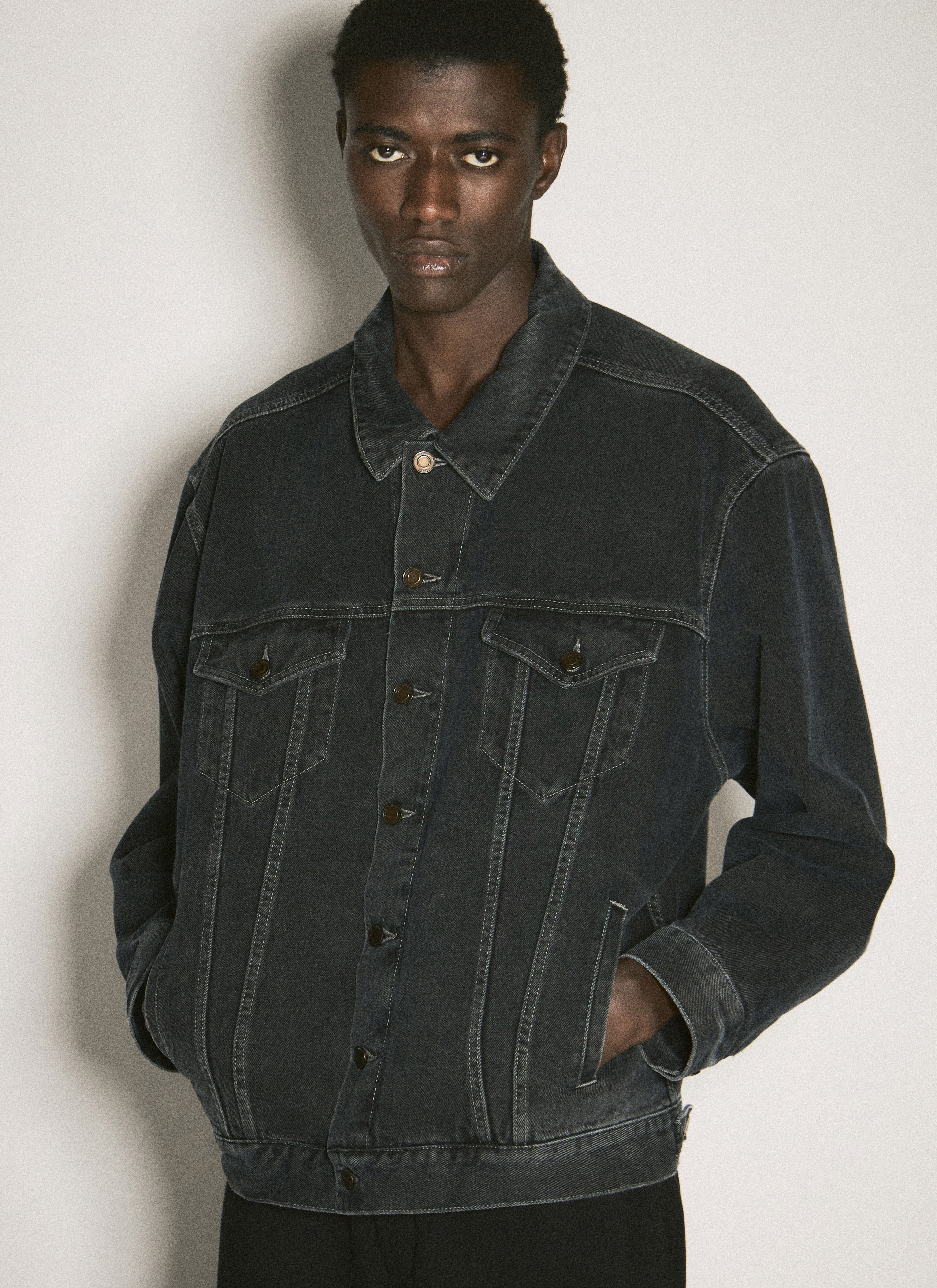 Saint Laurent Oversized Denim Jacket Black sla0156019