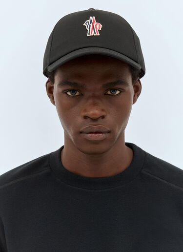 Moncler Grenoble Logo Embroidery Baseball Cap Black mog0157007