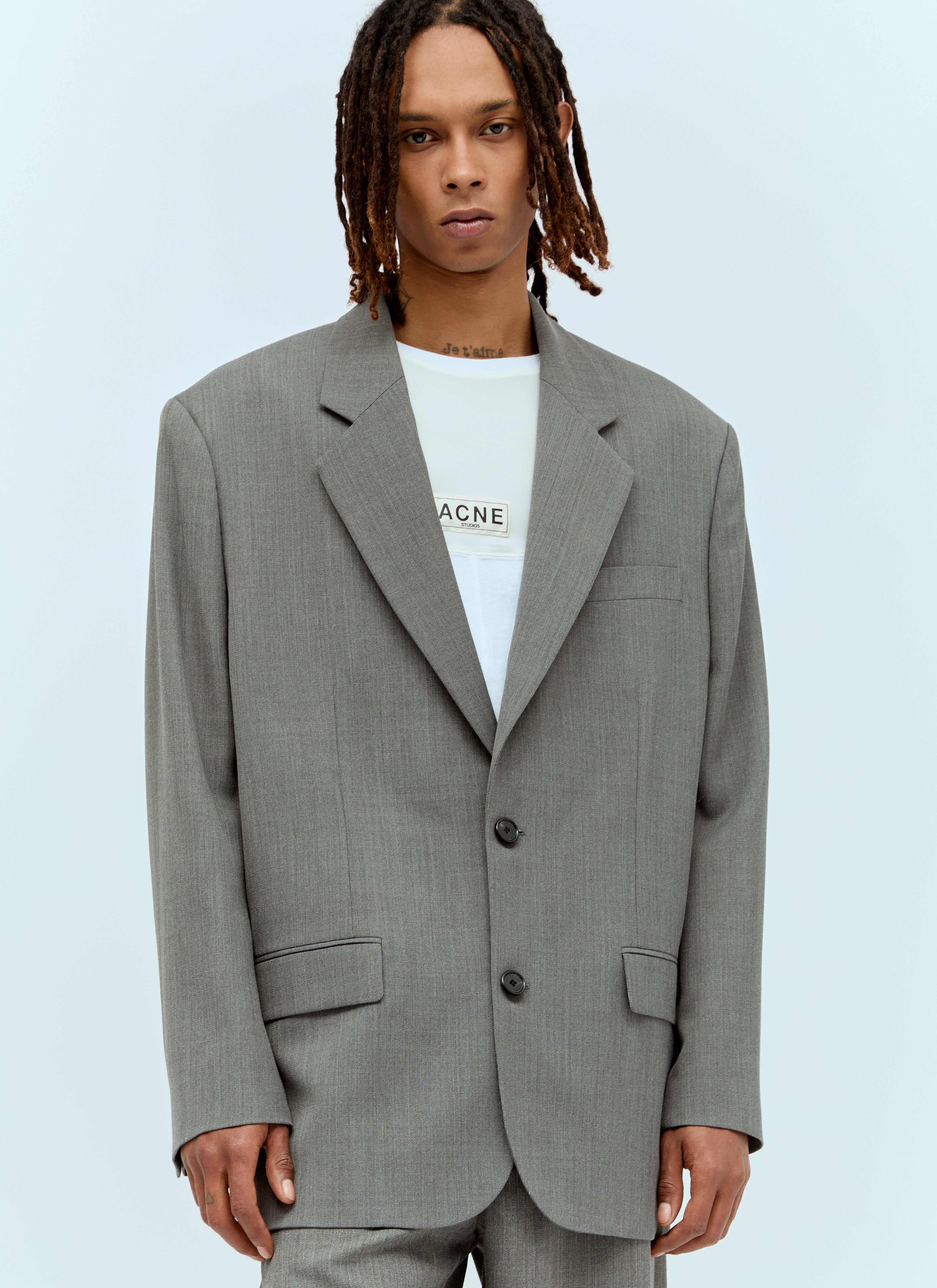 Acne Studios Relaxed-Fit Suit Blazer Grey acn0357001
