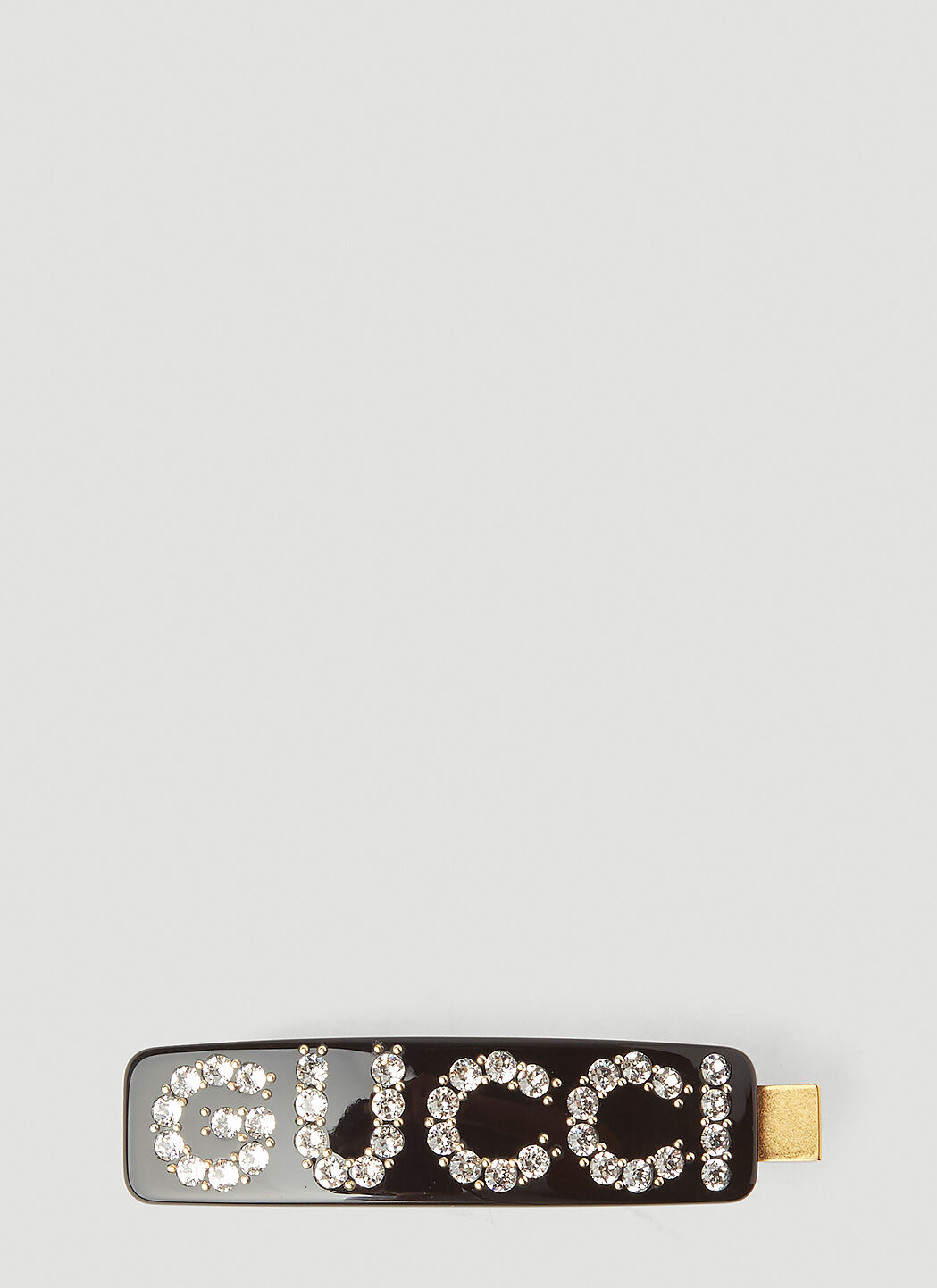 Gucci Crystal-Logo Single Hair Clip Brown guc0257075