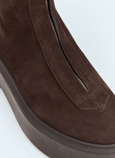 The Row Zipped Boots Brown row0258023