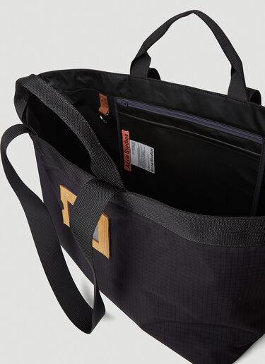 Acne Studios Tonal Check Tote Bag Black acn0150053