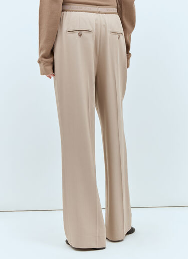 Acne Studios Logo Waistband Tailored Pants Beige acn0257018