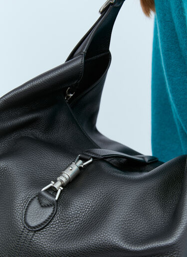 Gucci Jackie 1961 Leather Shoulder Bag in Black Color