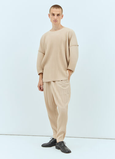 Homme Plissé Issey Miyake April 褶裥长裤  米色 hmp0157003