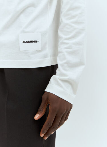 Jil Sander 로고 패치 티셔츠 3개 세트 화이트 jil0155019