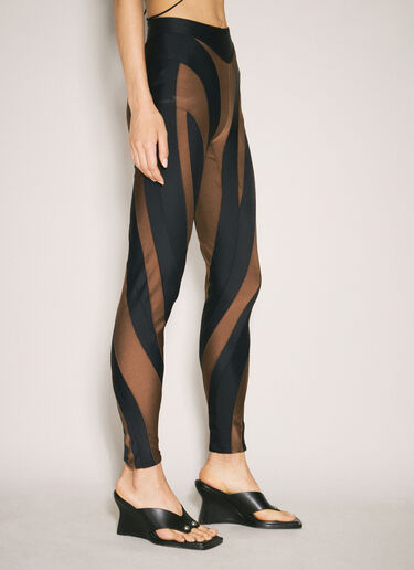 Mugler Bi-Colour Spiral Leggings Brown mug0255004