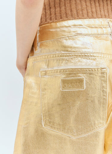 GANNI Foil Wide Jeans Gold gan0257008