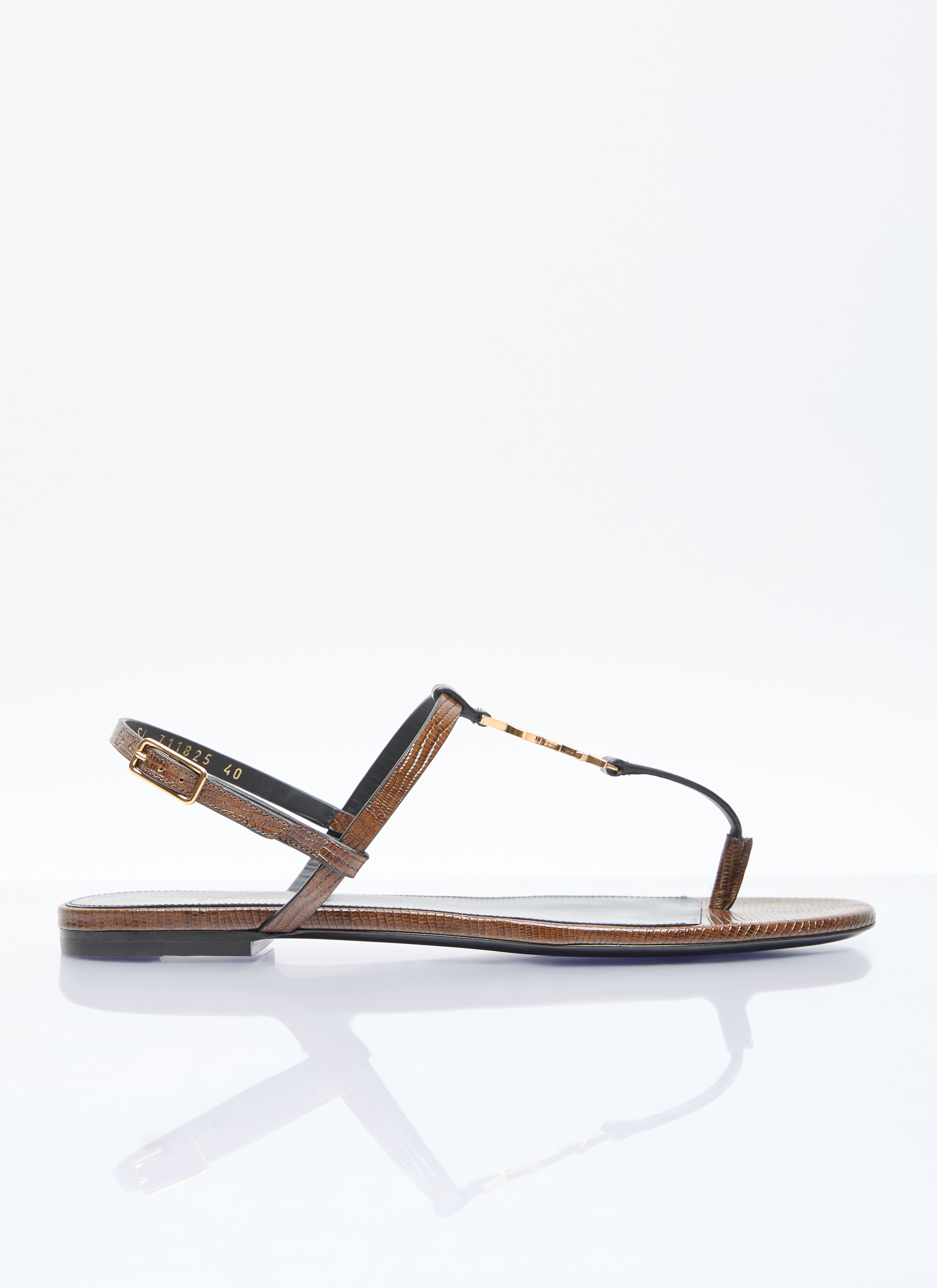 Saint Laurent Cassandra buckle-fastening sandals - Brown
