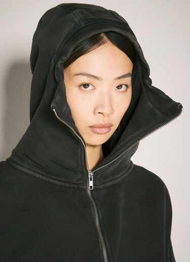 Entire Studios Cropped Full-Zip Hooded Sweatshirt Black ent0257003