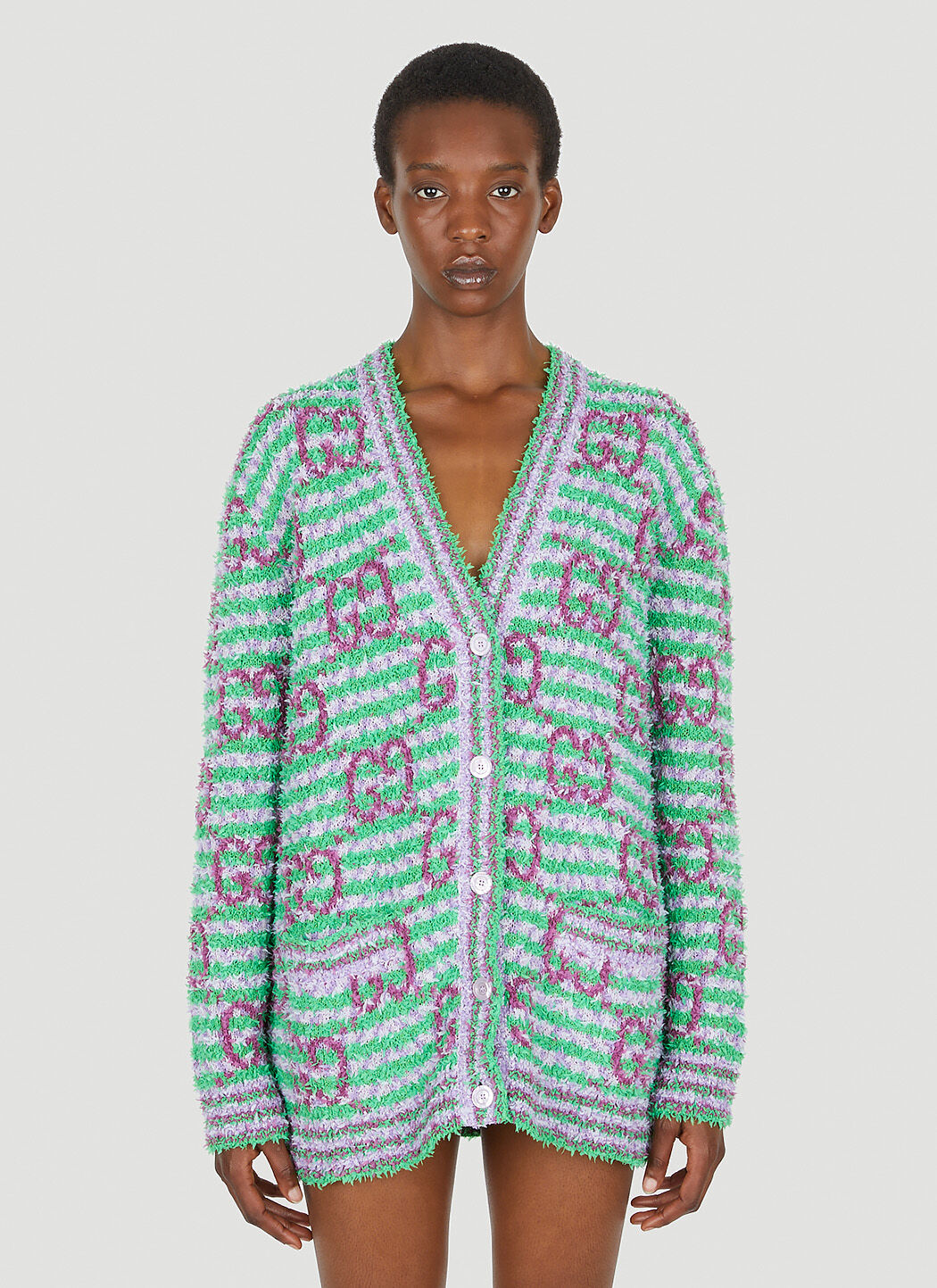 Gucci Love Parade Textured Cardigan In Green | ModeSens