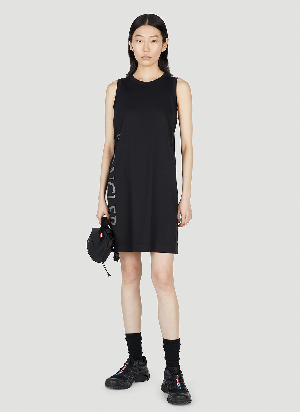 Moncler Women's Logo Print Dress in Black | LN-CC®