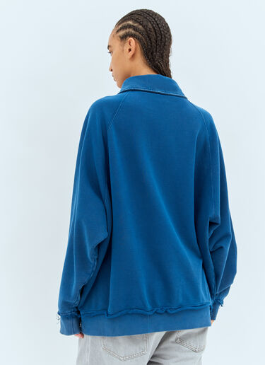 Miu Miu Logo Patch Polo Sweatshirt Blue miu0357002