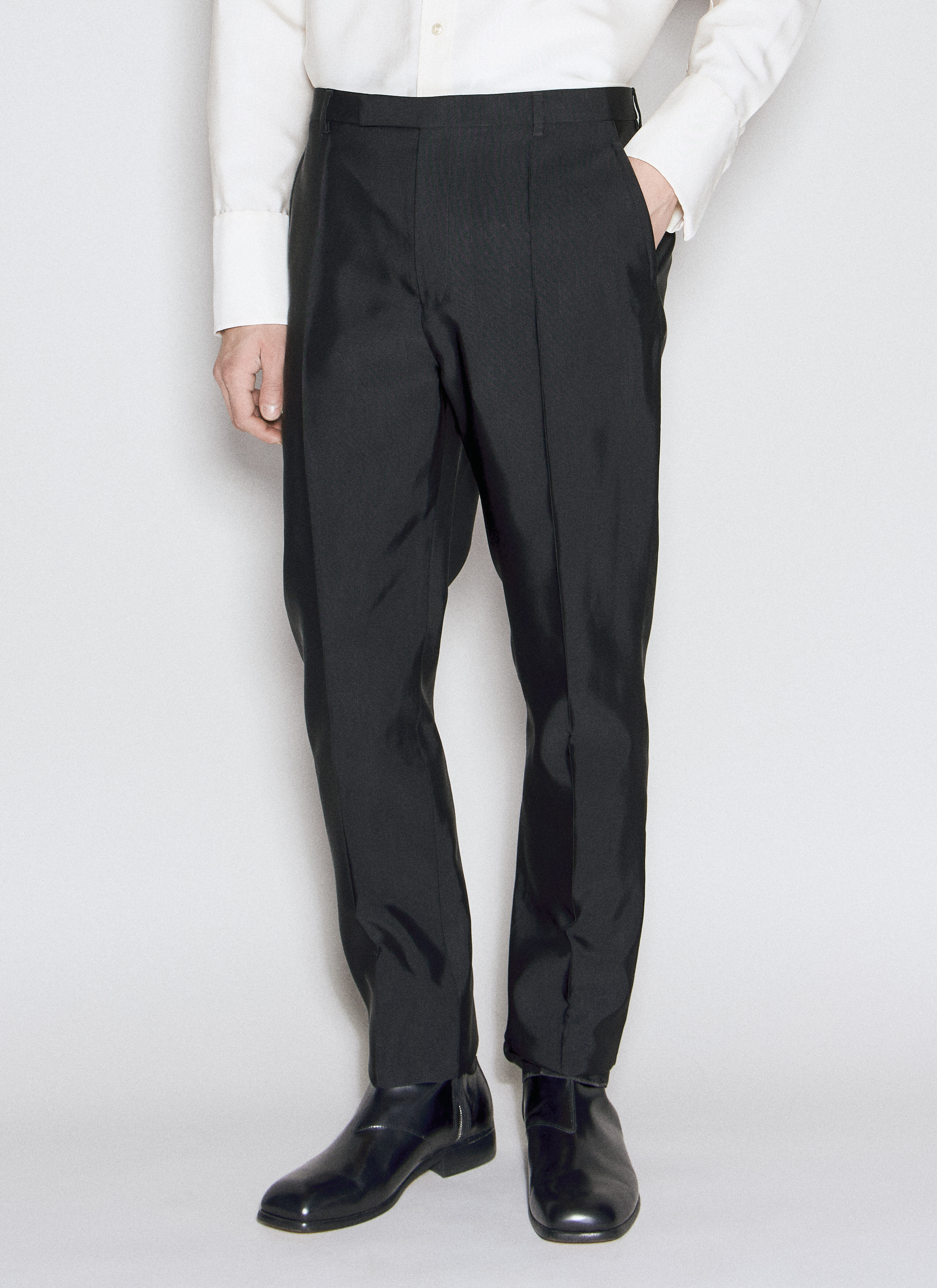 Saint Laurent High-Waisted Faille Pants Black sla0156007