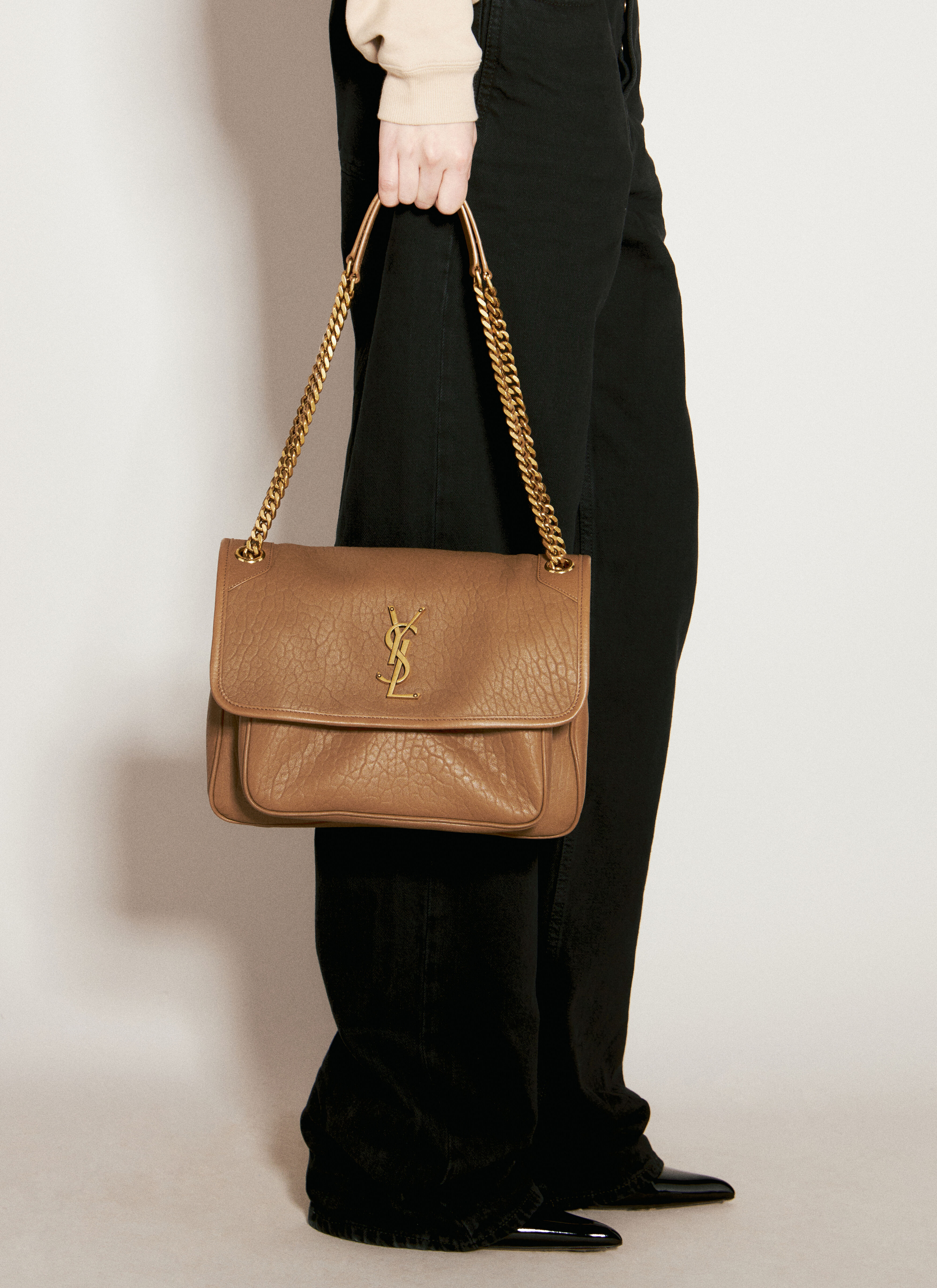Saint Laurent medium Niki leather shoulder bag - Brown