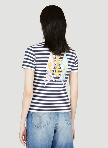 Versace Nautical Stripe T-Shirt Blue ver0255009