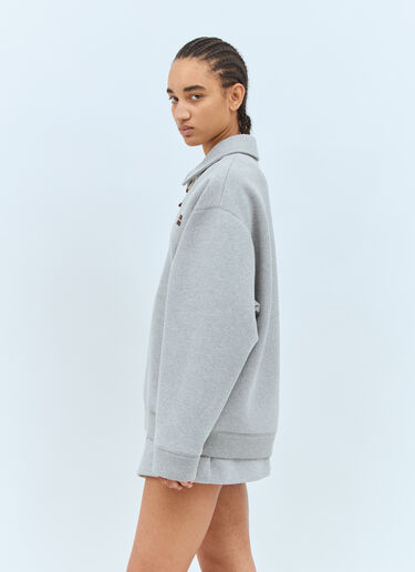 Miu Miu Jersey Zip-Up Jacket Grey miu0258013