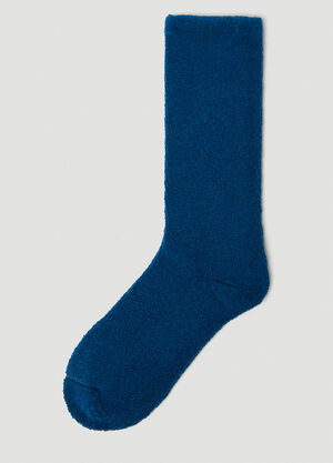 The Elder Statesman Terry Rolled Socks Blue tes0150022