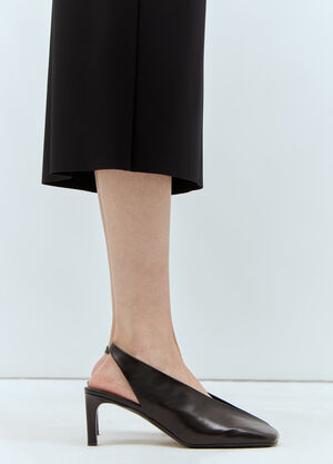 Chloé Leather Sling-Back Heels Black chl0257030