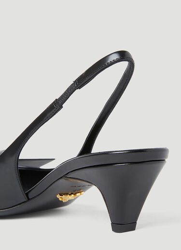 Prada Logo Slingback Heels Black pra0254050