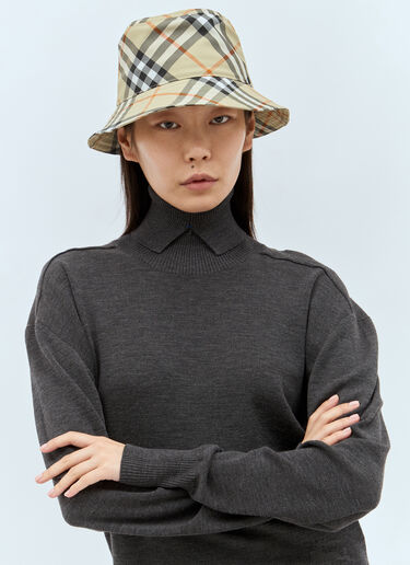 Burberry Check Bucket Hat Beige bur0257030