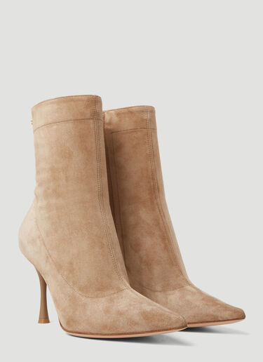 Gianvito Rossi Dunn Suede High Heel Boots Camel gia0253013