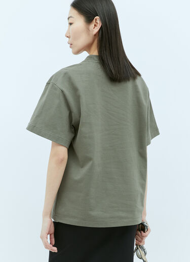 Jil Sander Logo Print T-Shirt Green jil0256002