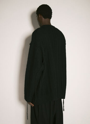 Yohji Yamamoto Cable Knit Sweater Black yoy0158007