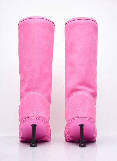 Balenciaga Alaska Faux-Fur Heeled Boots Pink bal0257069