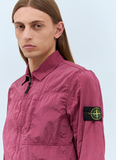 Stone Island Zip-Up Overshirt Pink sto0158031