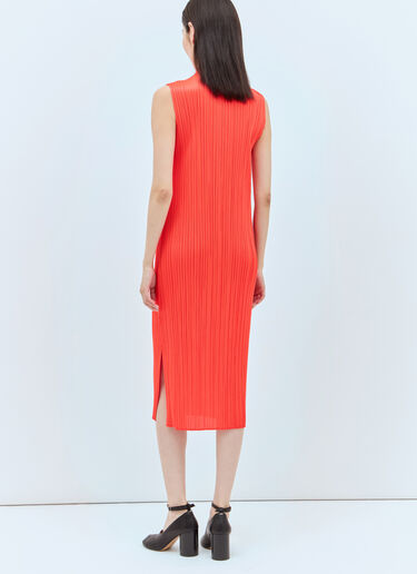 Pleats Please Issey Miyake April Midi Dress Orange plp0257001