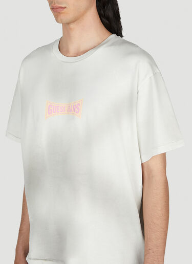 Guess USA Washed Logo Print T-Shirt White gue0152009