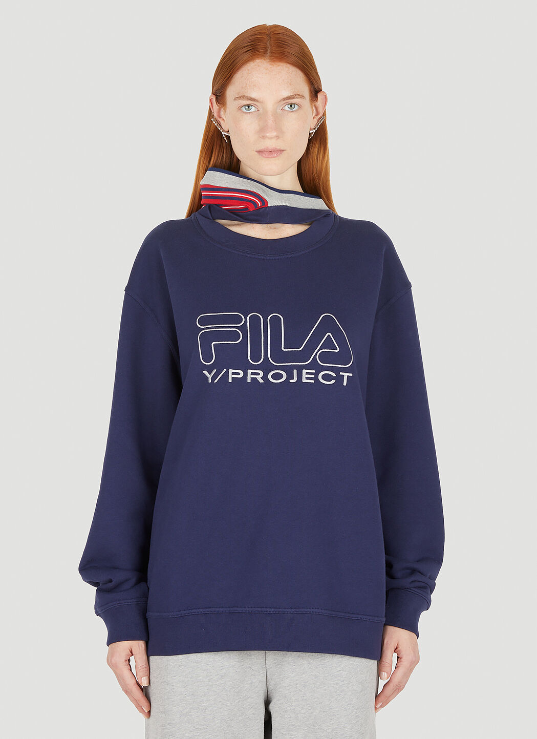 Y/Project x FILA Unisex Triple Collar Sweatshirt in Blue | LN-CC®