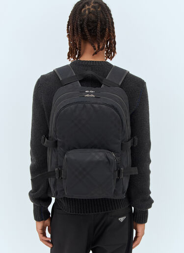 Burberry Check Jacquard Backpack Black bur0155103