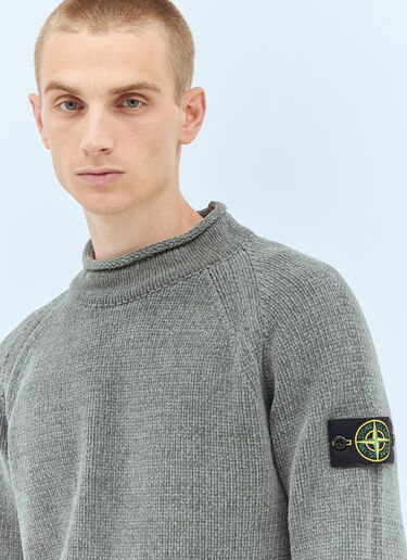 Stone Island Logo Patch Sweater Green sto0158036