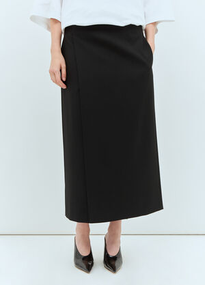 The Row Kavi Midi Skirt Black row0257013