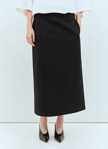 The Row Kavi Midi Skirt Black row0257002