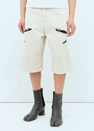 Puma x Noah Origami Cut-Out Denim Shorts White pun0158002