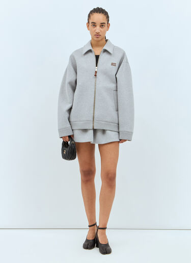 Miu Miu Drawstring Mini Skirt Grey miu0258009