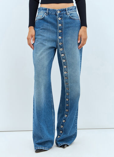 Jean Paul Gaultier Buttoned Leg Jeans Blue jpg0357002