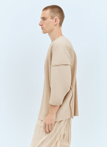 Homme Plissé Issey Miyake Long-Sleeve Pleated Top Beige hmp0157001