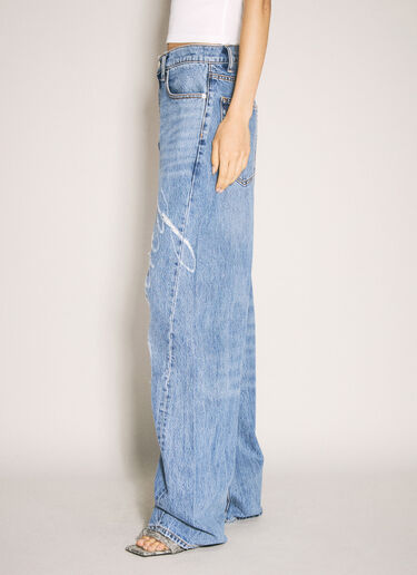 Alexander Wang Cursive Logo Balloon Jeans Blue awg0257030