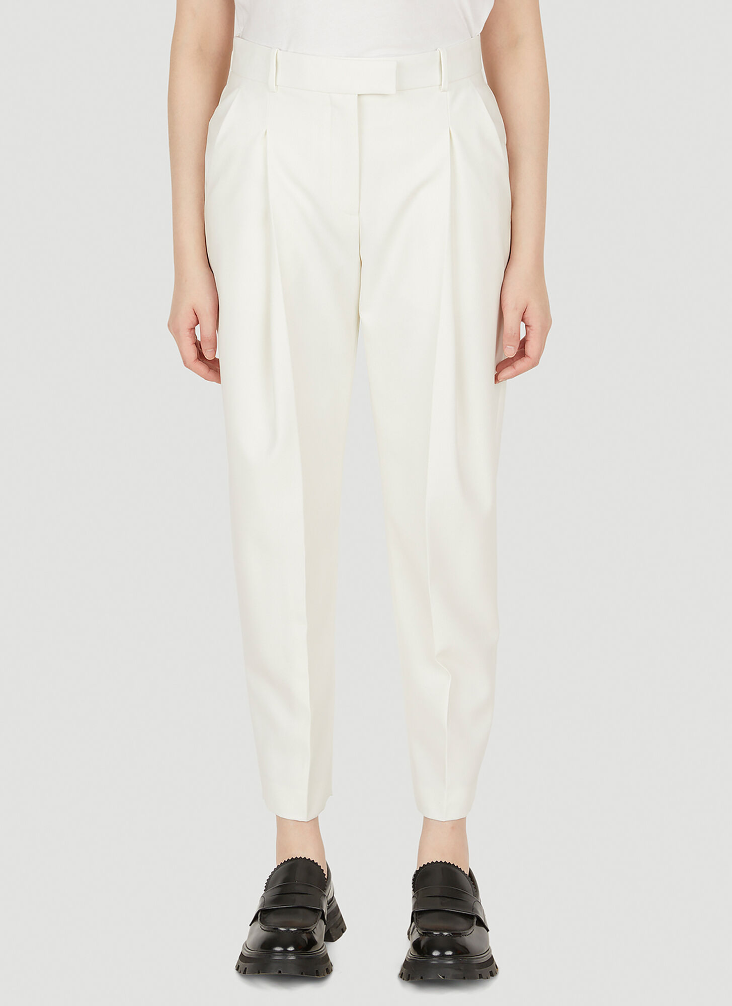 ALEXANDER MCQUEEN EXAGGERATED PLEAT TAILORED TROUSERS