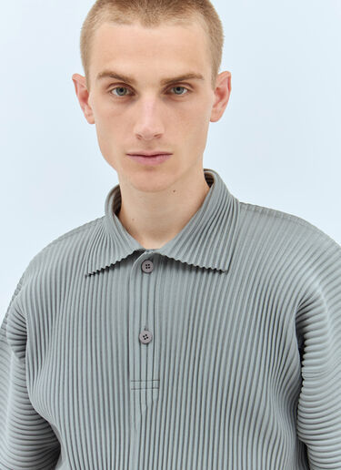 Homme Plissé Issey Miyake Pleated Polo Shirt Grey hmp0157008