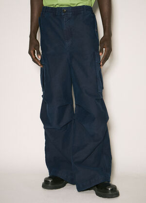Marni Woven Cotton Cargo Pants Green mni0157001