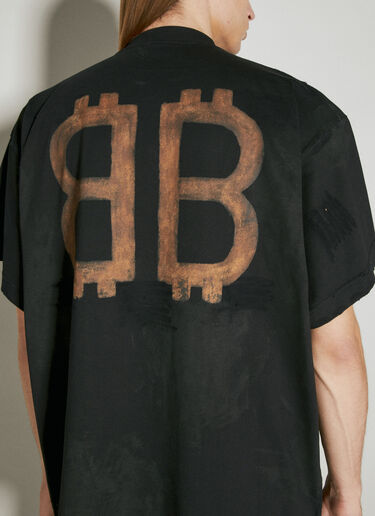 Balenciaga 로고 프린트 티셔츠  블랙 bal0153072