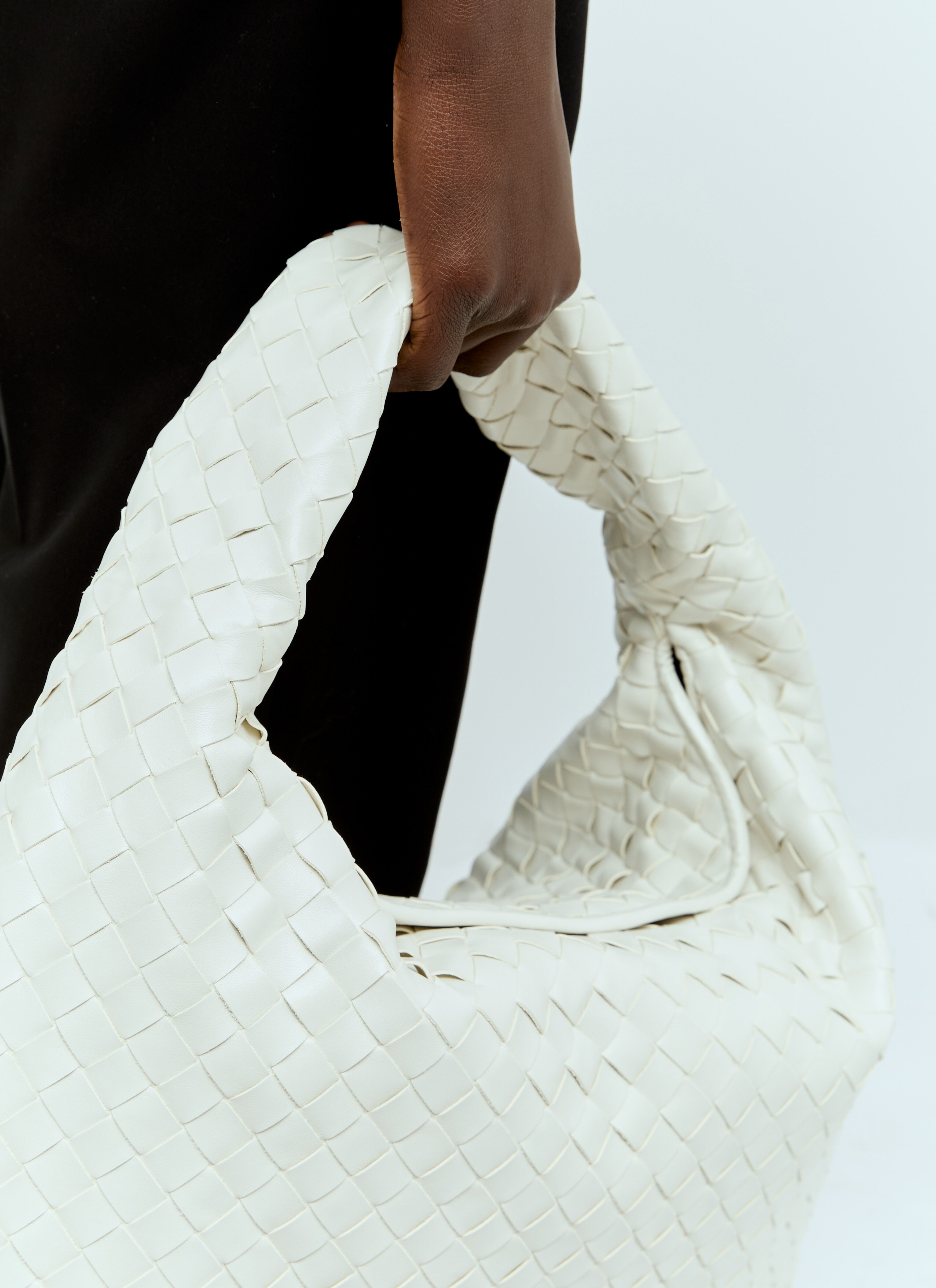 Bottega Veneta Women's Large Hop Shoulder Bag in White | LN-CC®
