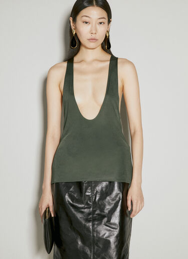 Saint Laurent Cassandre Tank Top Green sla0254024