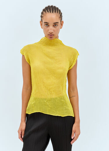 Issey Miyake Chiffon Twist 1 Top Yellow ism0258006