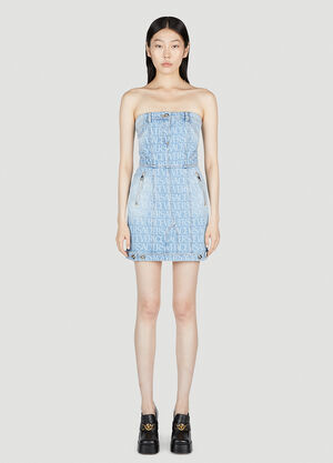 Blumarine Denim Jacquard Dress Light Blue blm0252010